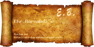 Ehr Barnabás névjegykártya